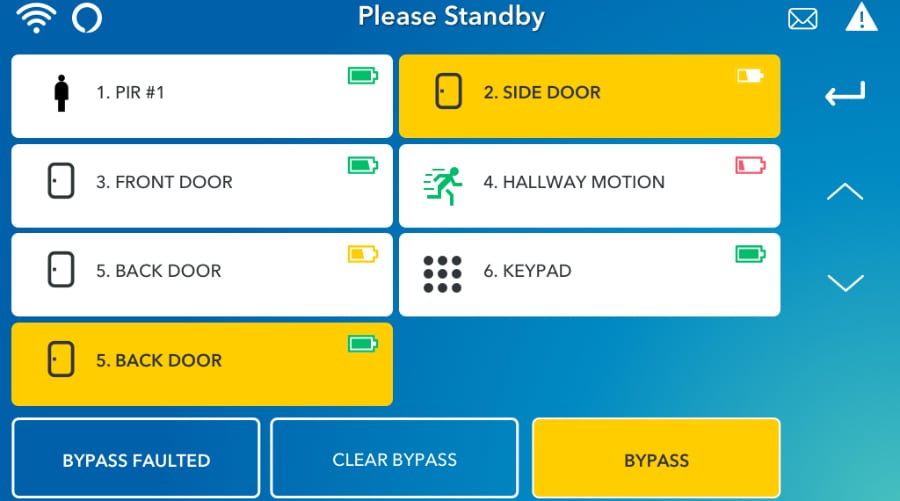 Indianapolis security system command screen.